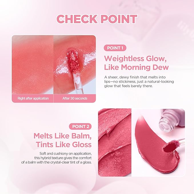 lilybyred Balming Dewy Tint | Korean Semi-Glow Lip Stain, Velvet to Soft Glow Texture, Sheer Buildable Color, Moisturizing & Lightweight, Natural Flush Look, Non-Sticky, 0.21 oz. (03 Gentle Fig)