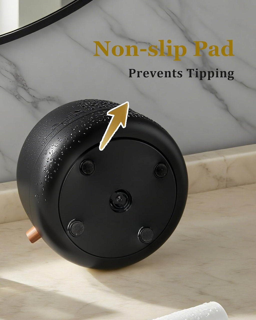 bubooo 360° Rotating Toothbrush Holder for Bathroom - Non-Slip Space-Saving 7-Slot with Cover & Drainage, Electric Toothbrushes/Toothpaste/Razor Organizer for Counter Vanity (black)