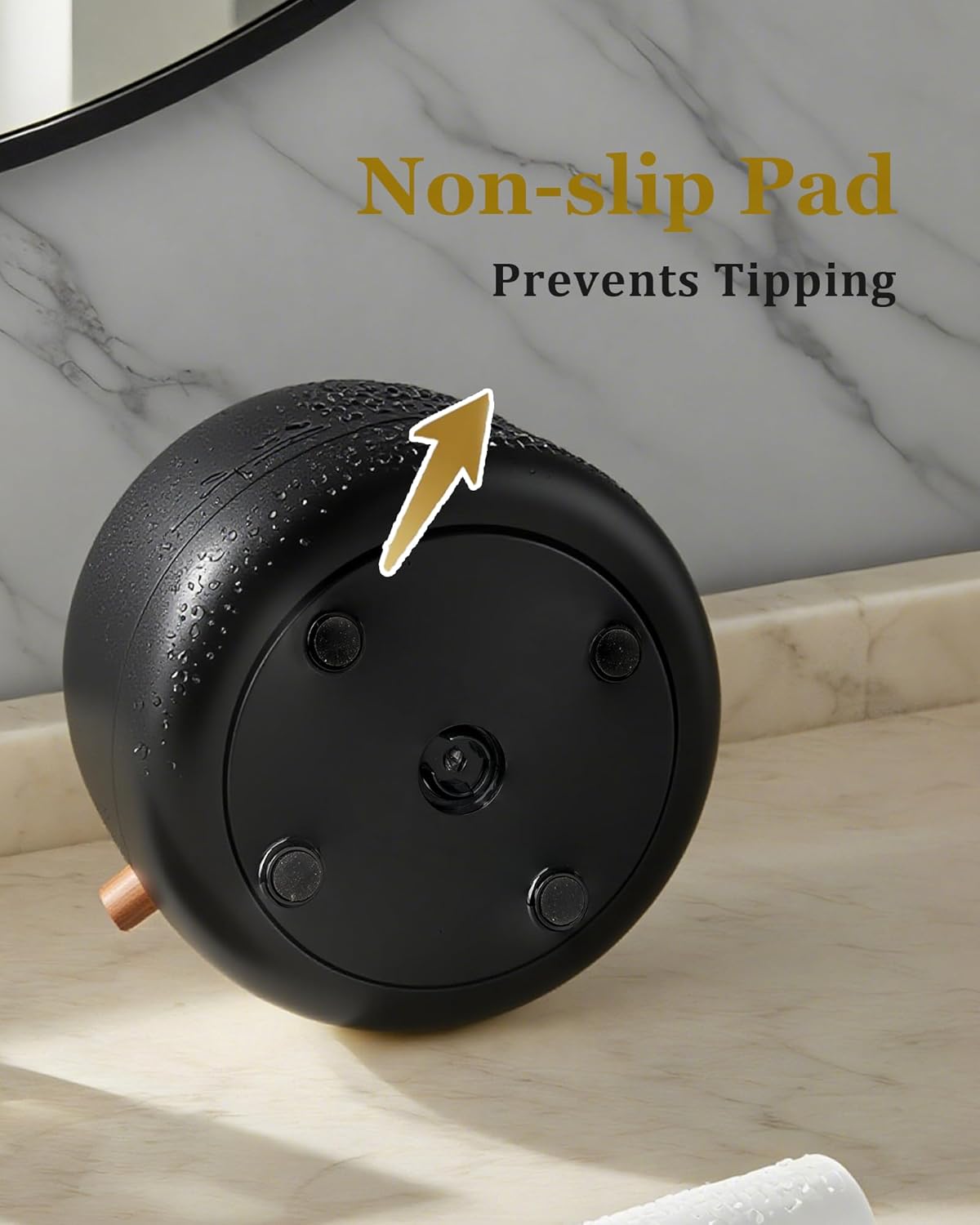 bubooo 360° Rotating Toothbrush Holder for Bathroom - Non-Slip Space-Saving 7-Slot with Cover & Drainage, Electric Toothbrushes/Toothpaste/Razor Organizer for Counter Vanity (black)