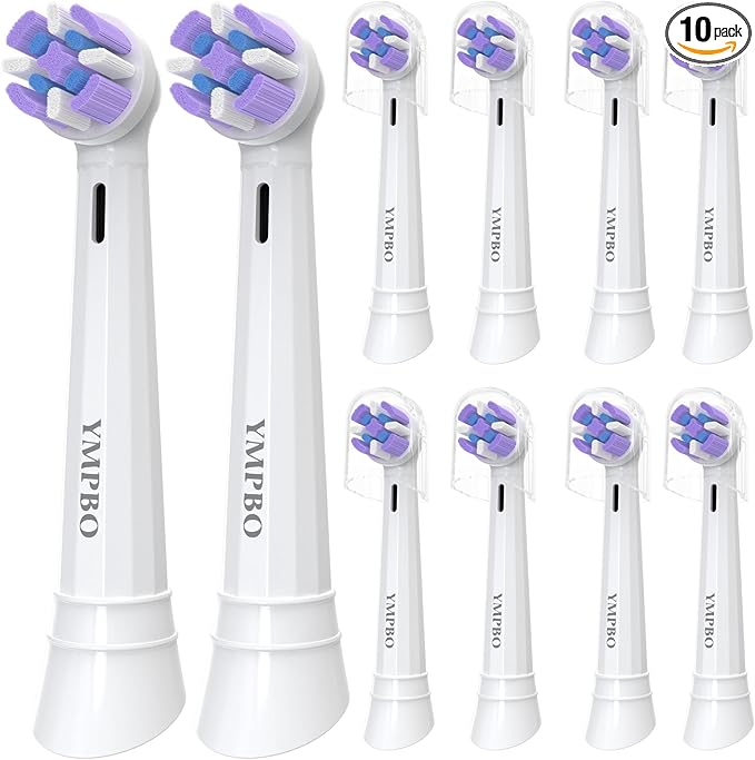 Toothbrush Replacement Heads Compatible with Oral B iO 10 9 8 7 6 5 4 3 Series Electric Toothbrush, 10 Pack Brush Heads, White