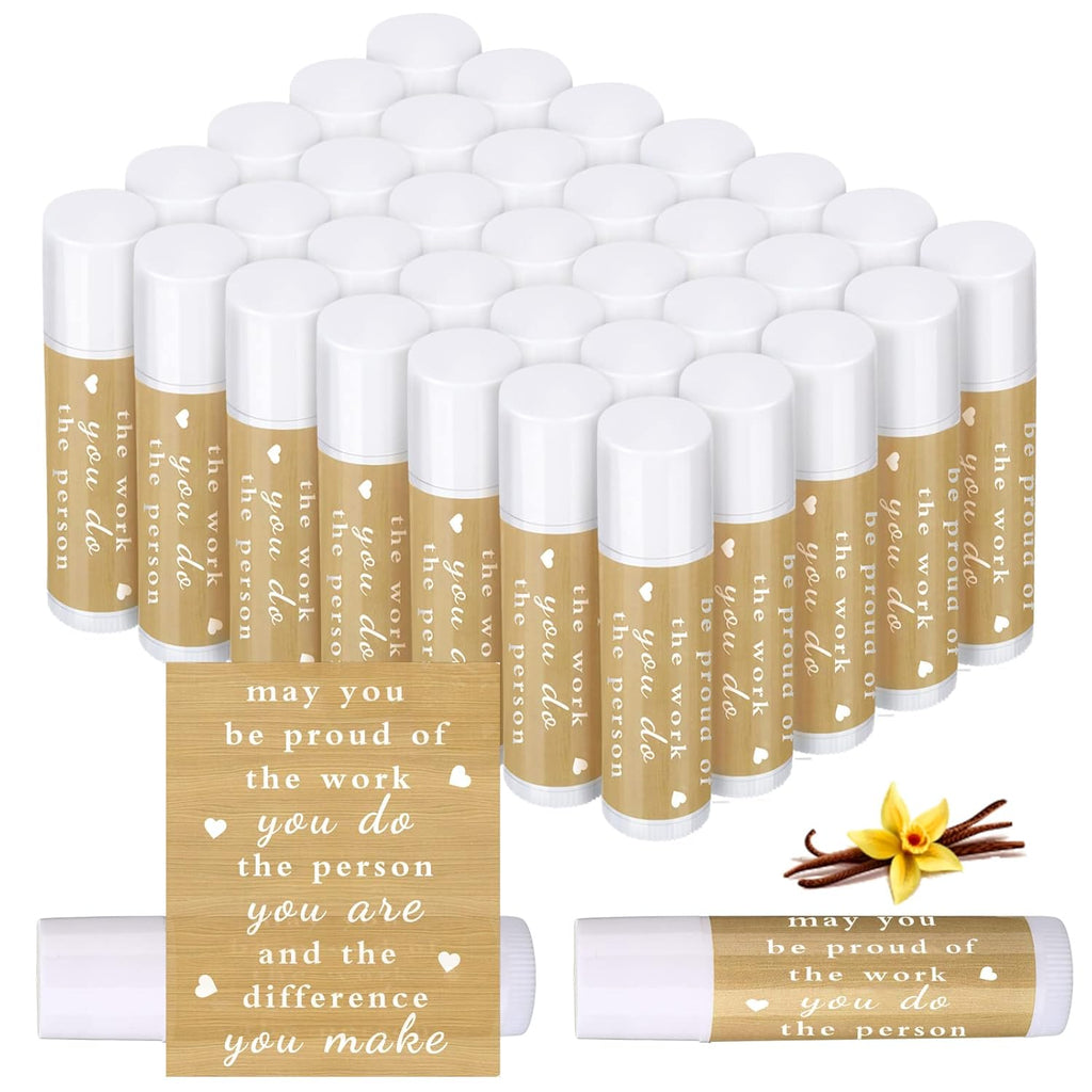 Demissle 48 Pcs Thank You Lip Balm Appreciation Gifts Bulk Inspirational You're the Balm Vanilla Ingredients Lips Care for Thanksgiving Christmas Appreciation Favor Employee Coworker Volunteer