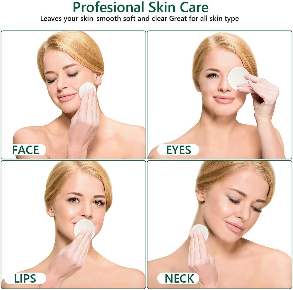 20 Packs Organic Reusable Makeup Remover Pads, Washable Bamboo Cotton Rounds for All Skin Types with Cotton Laundry Bag