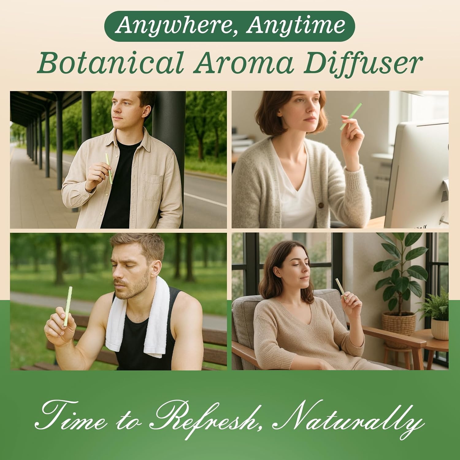 Natural Mullein Herbal Diffuser – Upgraded Formula with Mint and Thyme Long-Lasting Flavored Air Refreshing Support Oral Fixation Menthol Essential