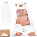 KeaBabies Hooded Baby Towel for Newborn - Viscose Derived from Bamboo Large Baby Bath Towels with Hood for Boys, Girls, Toddler, Extra Absorbent & Soft Newborn Bath Essentials (Grizzly, Petite)
