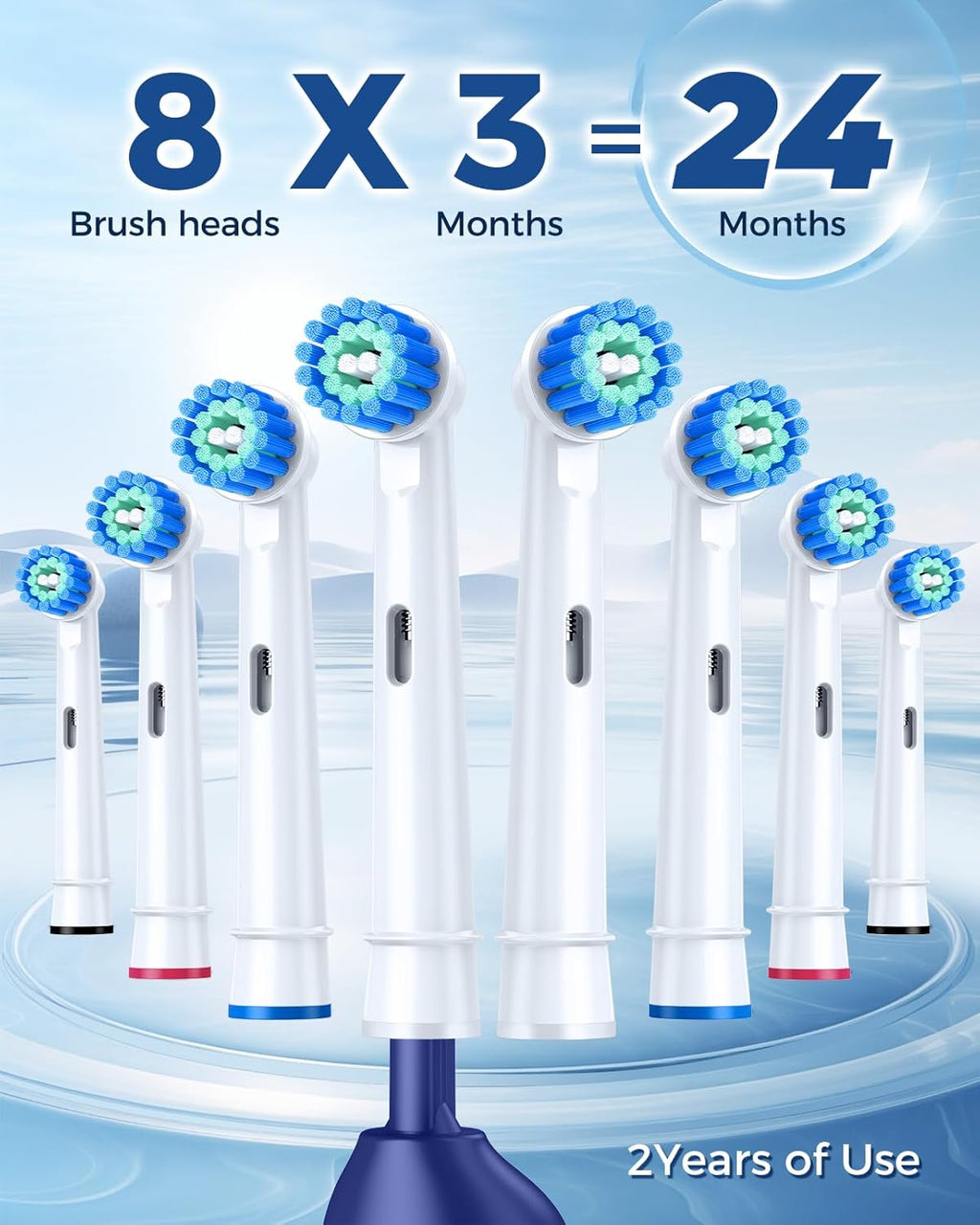 TEETHEORY Rotating Electric Toothbrush for Adults with 8 Brush Heads, Deep Clean Rechargeable Electric Toothbrush with 4 Modes and 2 Min Smart Timer, Last 30 Days and IPX7 Waterproof Blue