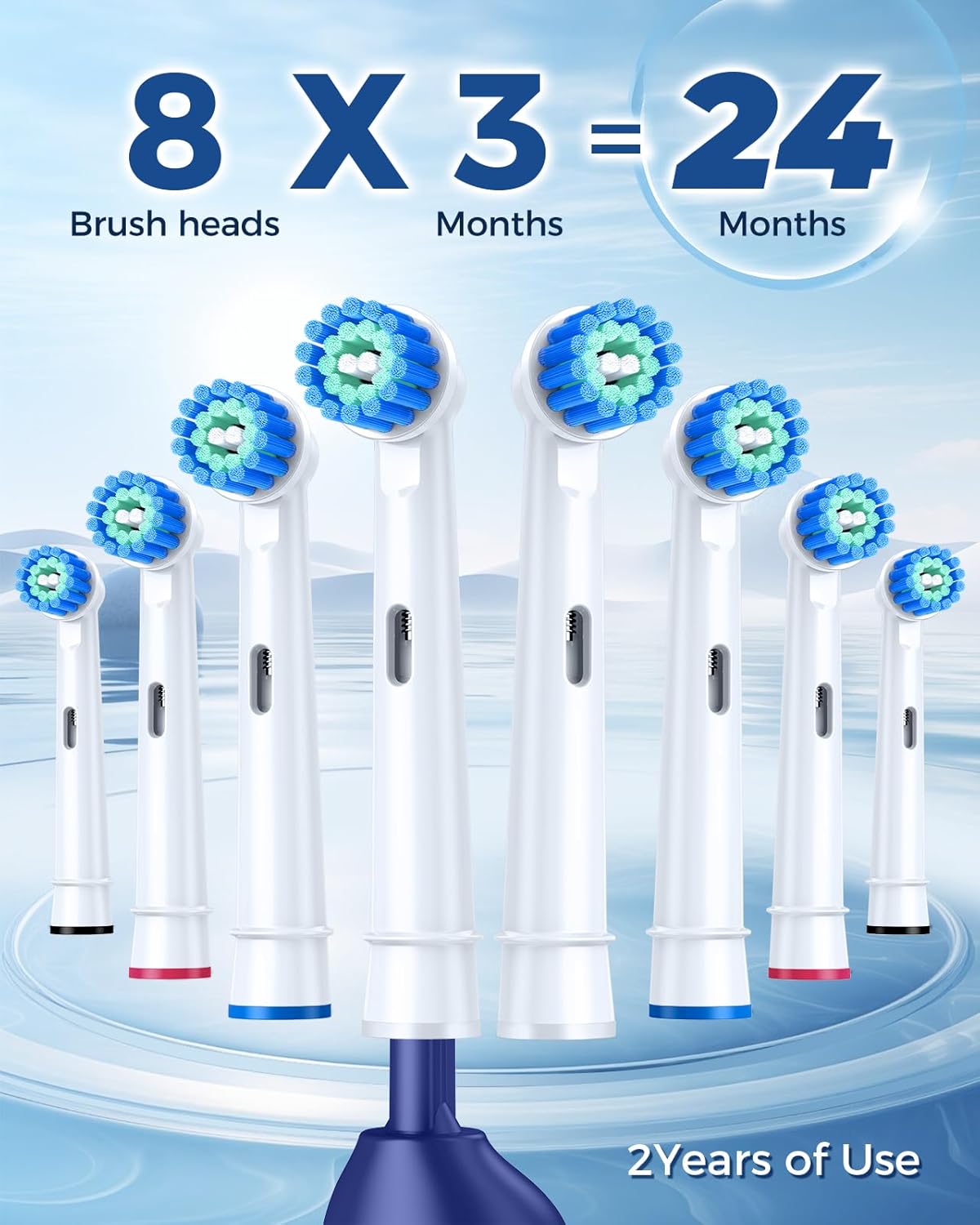 TEETHEORY Rotating Electric Toothbrush for Adults with 8 Brush Heads, Deep Clean Rechargeable Electric Toothbrush with 4 Modes and 2 Min Smart Timer, Last 30 Days and IPX7 Waterproof Blue