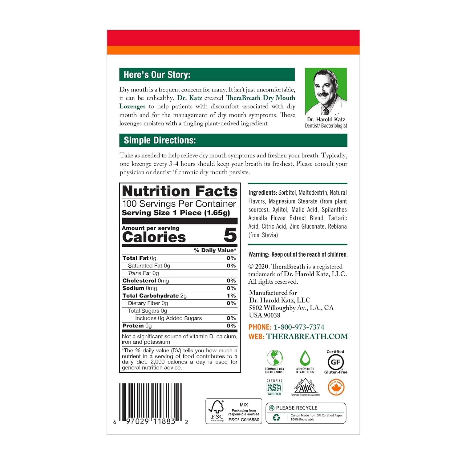 TheraBreath Dry Mouth Oral Rinse, Tingling Mint, Dentist Formulated, 16 Fl Oz (2-Pack) & Dry Mouth Lozenges with ZINC, Tart Berry Flavor, 100 Lozenges