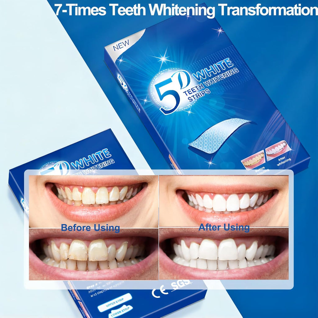 Teeth Whitening Strips Kit, 28 Pieces White Strips for Non Sensitive Tooth, Trras Bandas Blanqueadoras De Dientes, Wine White Wipes for Teeth to Remove Coffee Smoking Soda Stain - 14 Treatment