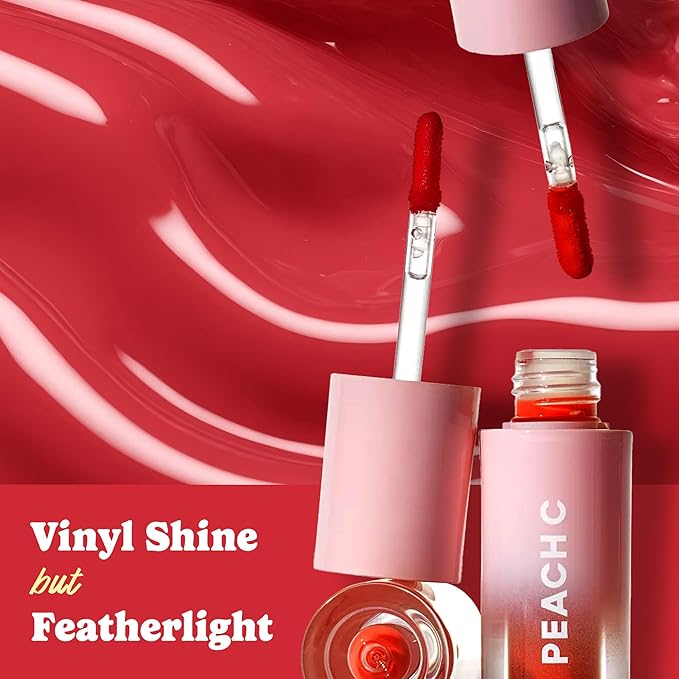 Peach C Jelly Beam Tint - Long Lasting Korean Lip Tint Stain Plumping Jelly Lip Gloss - Lightweight, Moisturizing & Buildable Lip Makeup Jelly Tint Blush with Vitamin E (Energy Pop, 0.07 oz)