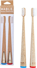 MABLE Bamboo Toothbrush for Adults – Soft Bristle, Compostable Wooden Toothbrushes, Available in 2 Pack and 4 Pack (Soft Bristles (Pack of 2)