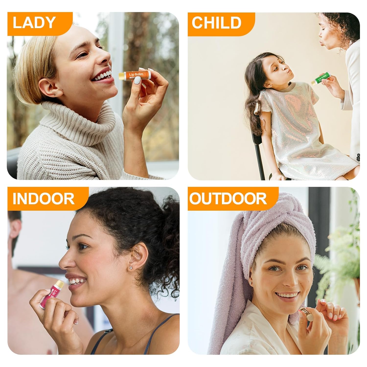 10 Pack Natural Lip Balm Bulk with Vitamin E and Coconut Oil Valentine's Day best choice - Moisturizing, Soothing, and Repairing Dry and Chapped Lips - 10 Flavors - Non-GMO