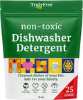 Truly Free Dishwasher Detergent Powder | Natural Dish Detergent, Dishwasher Soap | Plastic Free, Plant-Based, Clean, Heavy Duty Hard Water Stain & Grease Remover | Fragrance Free | 12.5 oz (Pack of 1)