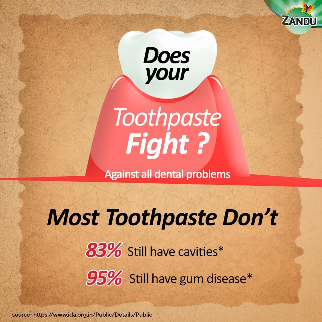 Zandu Dantveer, Fights 9 Dental Problems, with Irimedadi Oil, Advanced Ayurvedic Oral Care Toothpaste, Scientifically Proven Formula (200gm/7 Oz)