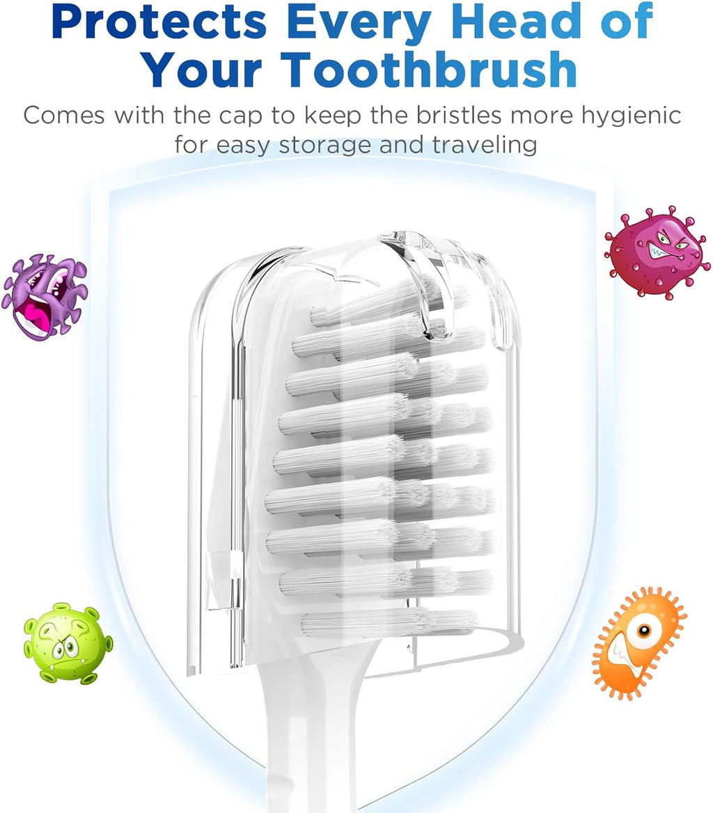 Sensitive Gum Care Replacement Brush Heads for Waterpik Complete Care 5.0/9.0 (CC-01/WP-861), STRB-3WW, Ultra Soft Bristles with Cover, Sonic Electric Tooth Brush Refill Heads (8-Pack, White)
