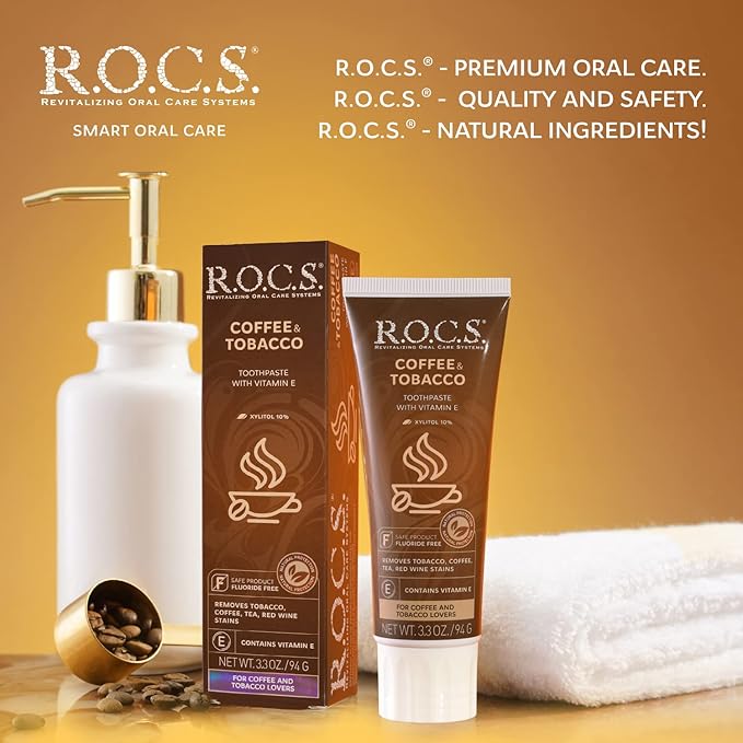 R.O.C.S. Toothpaste - Plaque Removing Paste for Smokers and Coffee Lovers
