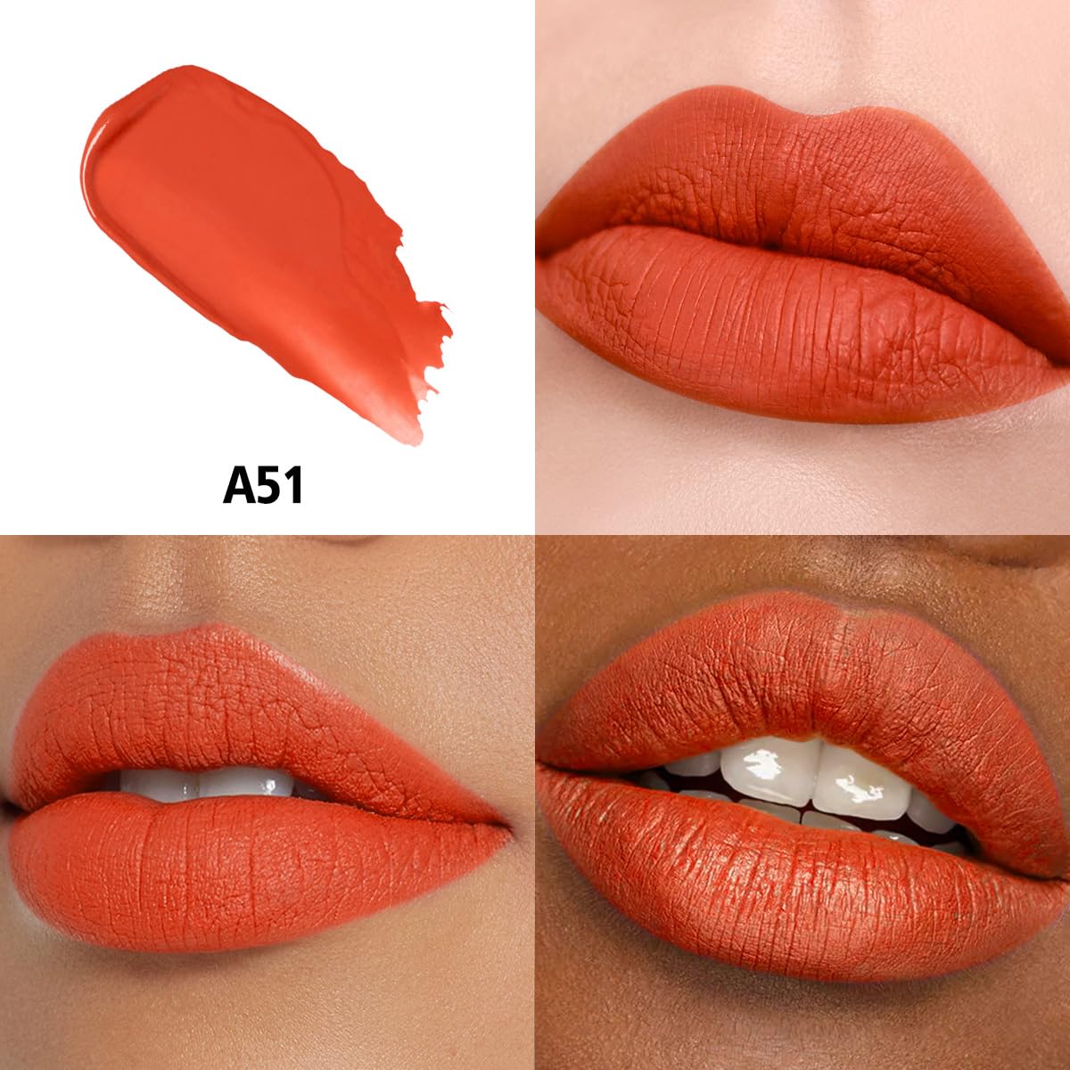 Orange Lipstick Long Lasting Lipsticks for Women Pigmented Smudgeproof Transferproof Vegan Cruelty Free Lip Makeup, A51 In Love