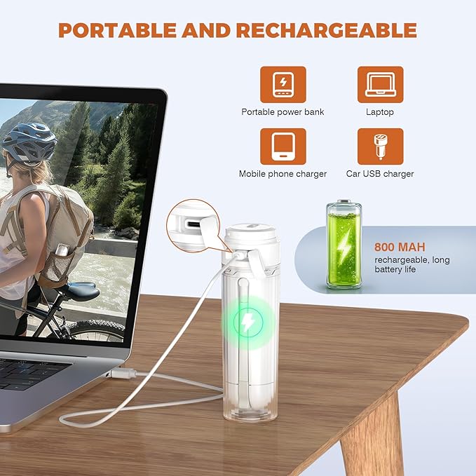 Portable Bidet for Travel, Electric Handheld Bidet Sprayer with Universal Adapter and 3 Pressure Options, Peri Bottle Postpartum, Waterproof High Pressure Handheld Bidet for Women Men Baby Cleaning