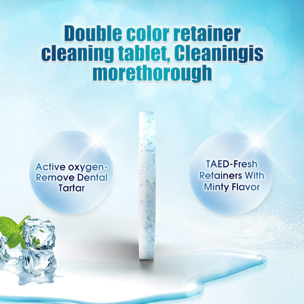Y-Kelin Retainer Cleaner, Mouth Guard Cleaning Tablets - Remove & Clear Stains from Dental Appliances - in 3 Minutes (Mint,36 PCS)