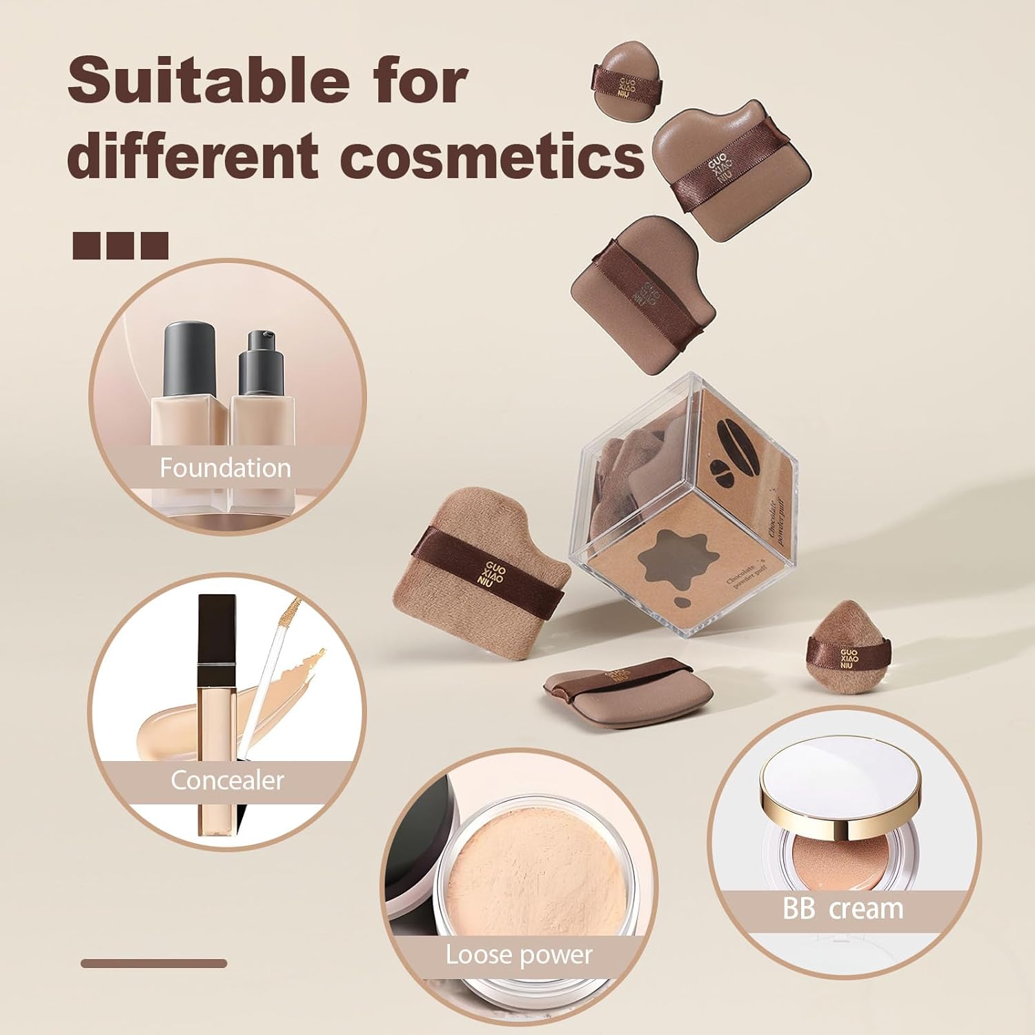 24pcs Powder Puffs Set With 4 Cases, Makeup Powder Puff, Velour Makeup Puff, Setting Powder Puff, Reusable & Washable, Ideal For Foundation, Powder Cream, Setting, Christmas Gifts For Women