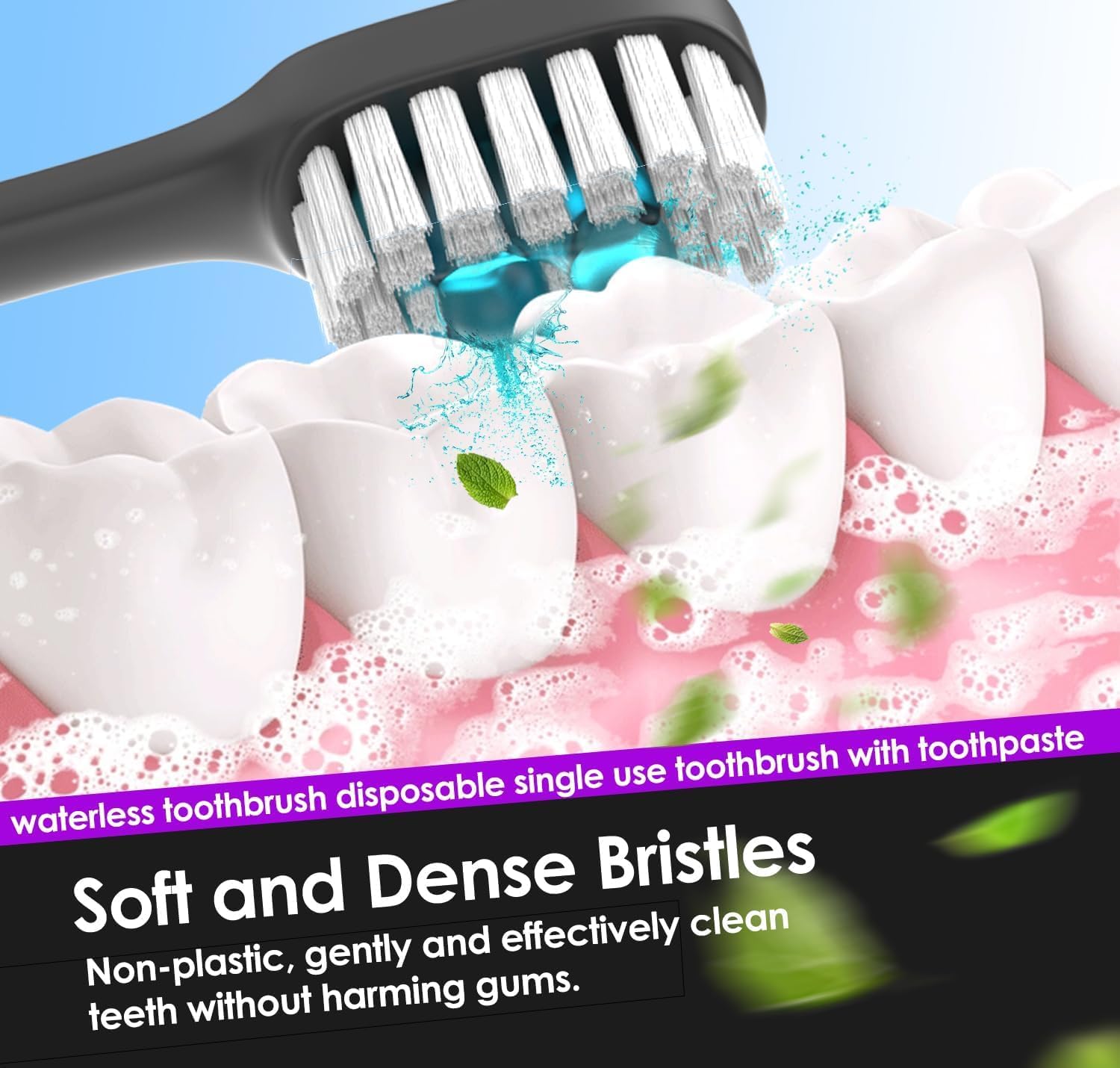 Pinkart 5 in 1 Disposable Toothbrushes with Toothpaste – Individually Wrapped Mini Travel Toothbrushes with Prepasted Toothpaste, Mouthwash Beads, Floss & Tongue Scraper | to-Go Oral Care (48 Count)