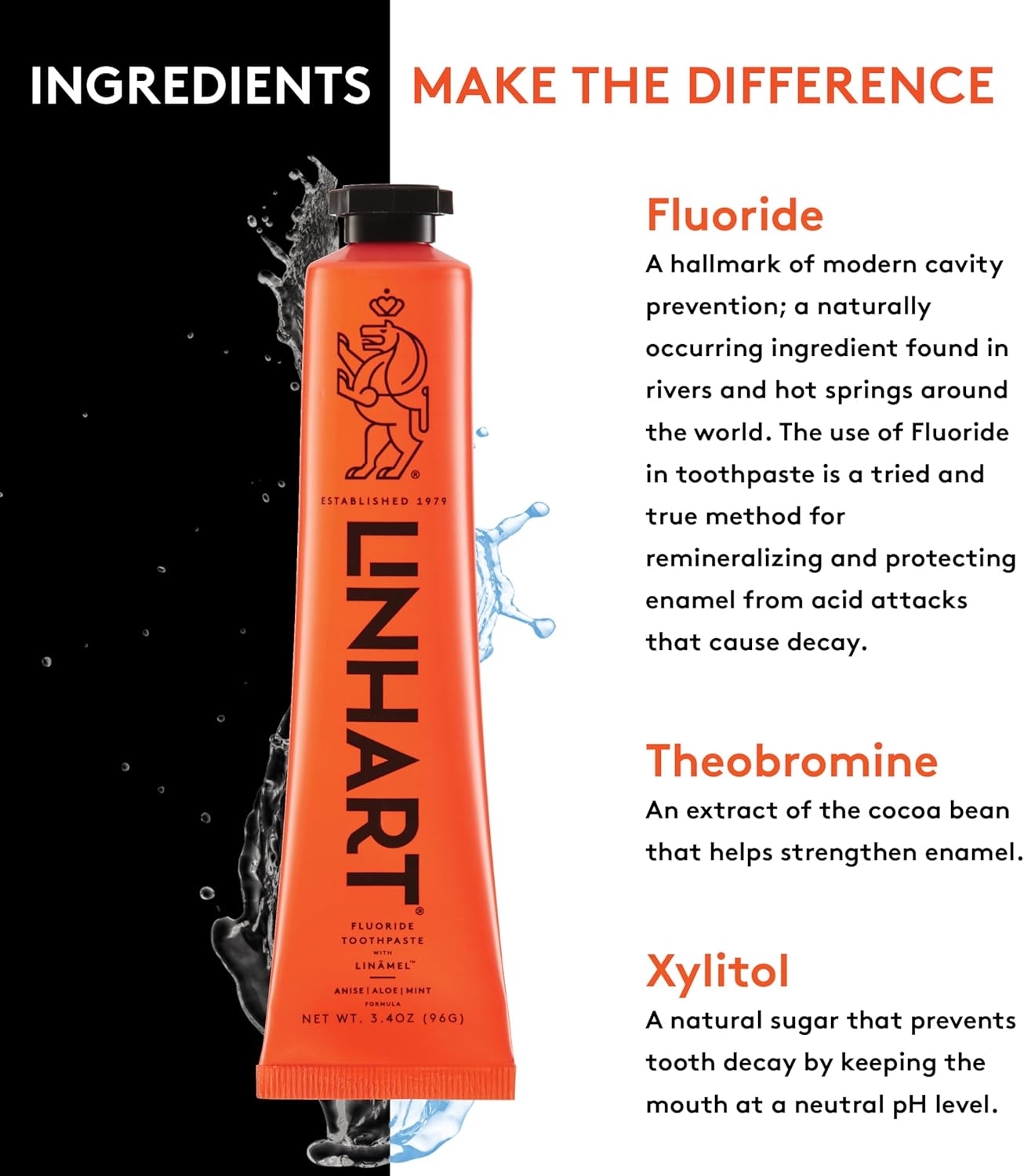 LINHART Linamel Mint Toothpaste and Whitener Gel Bundle, 3.4 oz Tube of Whitening Toothpaste with 1.7 oz Tube of Whitener Gel