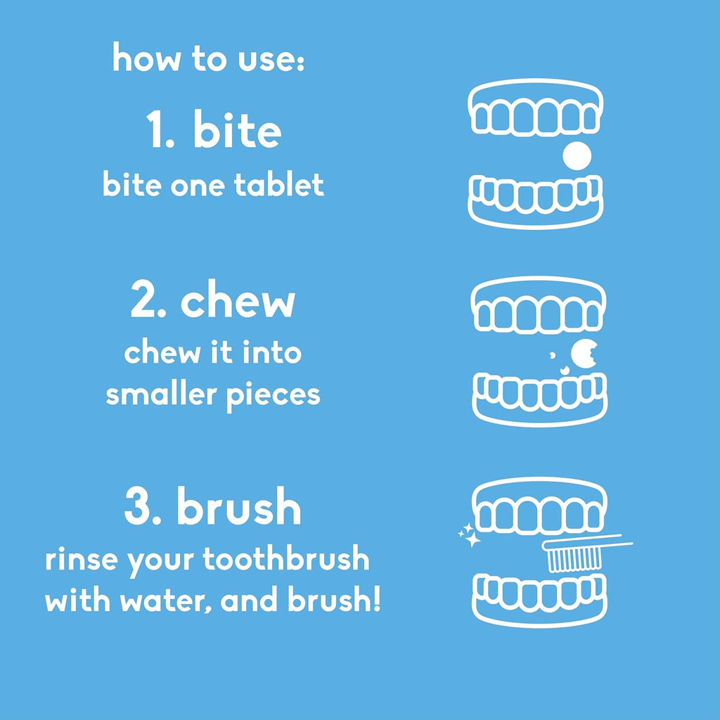 The Humble Co. Sensitive Toothpaste Tablets – Fluoride Free Toothpaste Tablets for Sensitive Teeth and Gums, Dentist Developed Formula, Vegan, SLS Free, Plastic Free (Spearmint, 3PK)