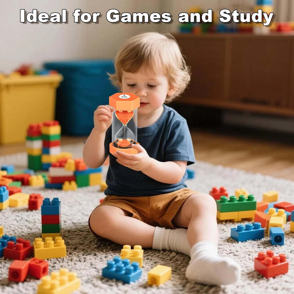 10 Minute Sand Timer Hourglass, Unbreakable Hourglass Sand Watch 10 Min, Reloj De Arena 10 Minutos, Colorful Plastic Hour Glass Sandglass for Classroom Games （Orange