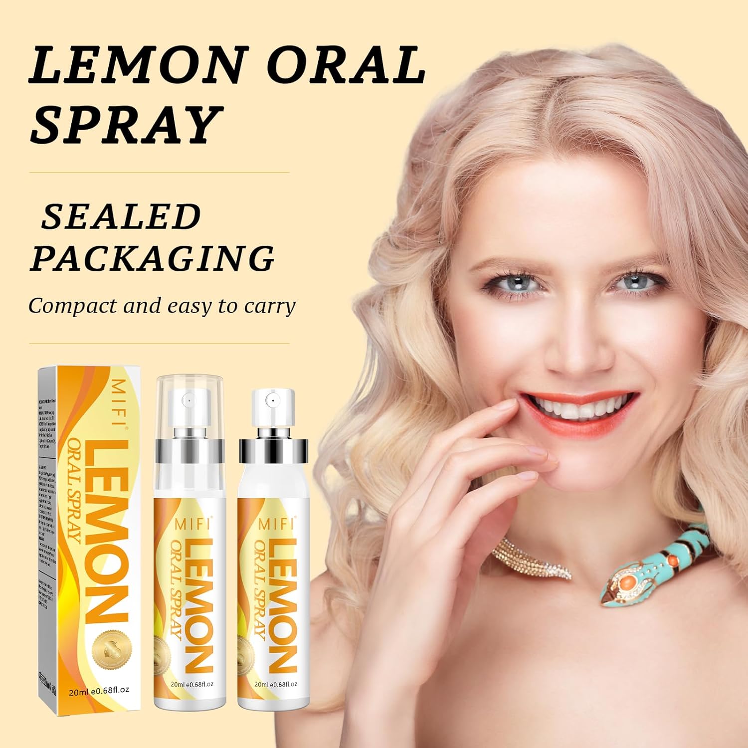 Oral Spray for Adult - Sugar-Free, Breath Freshener Spray, Dry Mouth Spray, Fights Bad Breath, Compact and Portable (Lemon Flavor*2Pack)