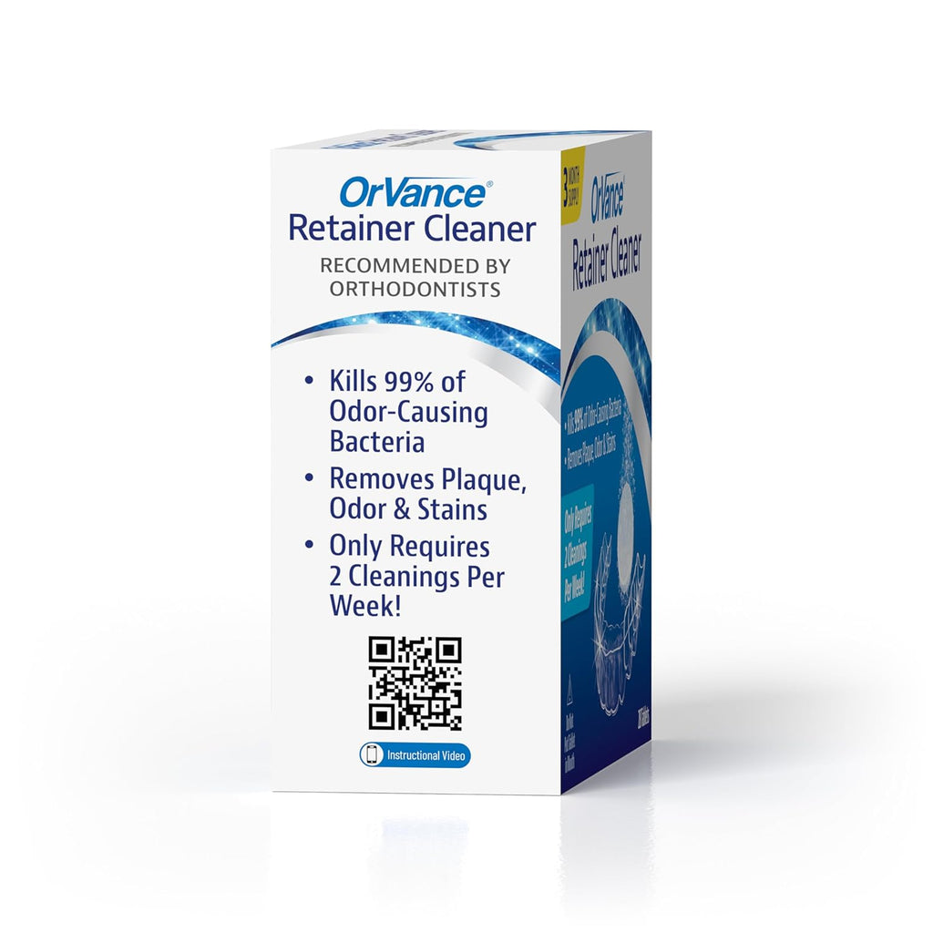 OrVance Retainer Cleaner Tablets (3 Month Supply) | Only 2 Cleanings Per Week Required | Removes Odors, Stains, Plaque for Invisalign, Mouth/Night Guards, and Removable Orthodontic Appliances