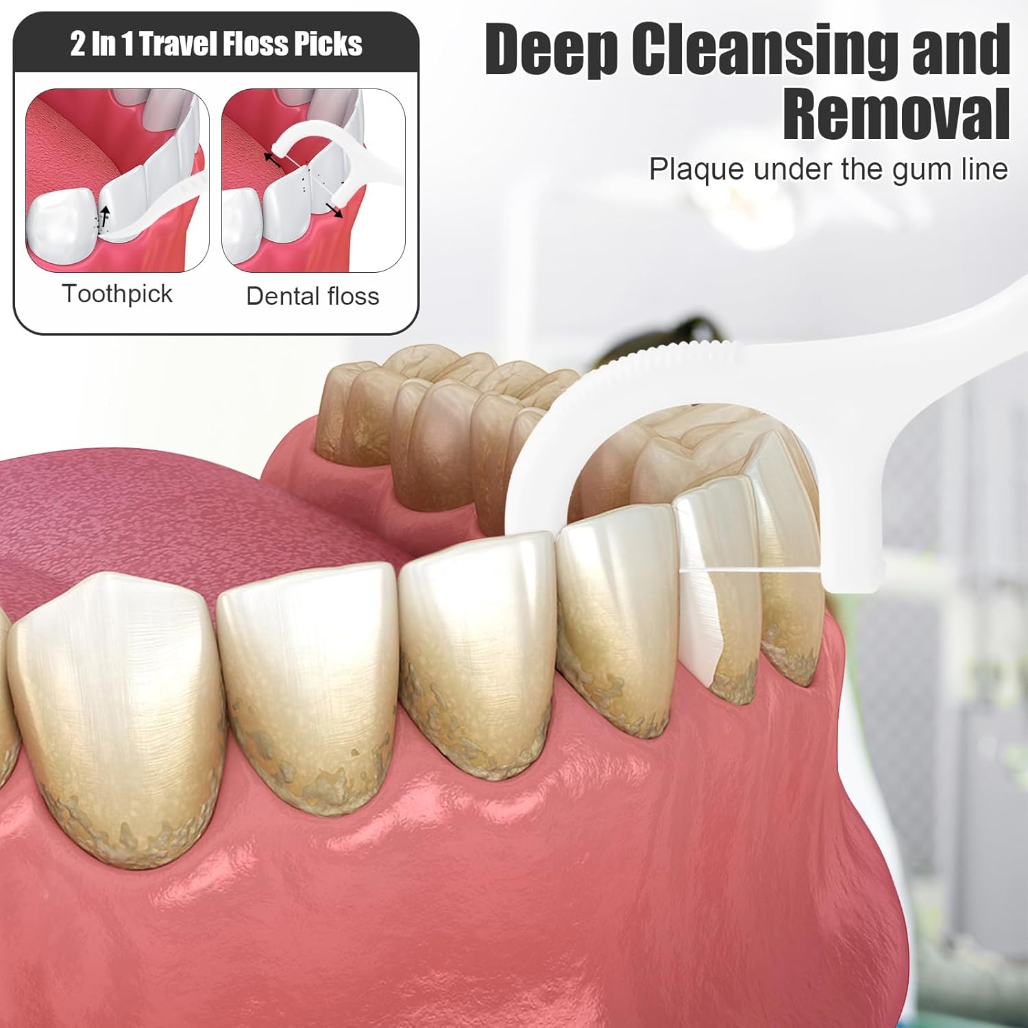 HOFASON 1000 Count Individually Wrapped Floss Picks Dental Floss Sticks Bulk, Travel Flossers Oral Care Teeth Clean for Hotel Restaurant Office, Wedding Basket Supplies and Guest Bathroom Essentials