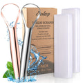 Tongue Scraper (2 Pack), Wide-Head Tongue Cleaner with Nice Carrying Box, Easkep 100% Stainless Steel Tongue Scrapers Cleaners, for Men, Women, Adults, Kids