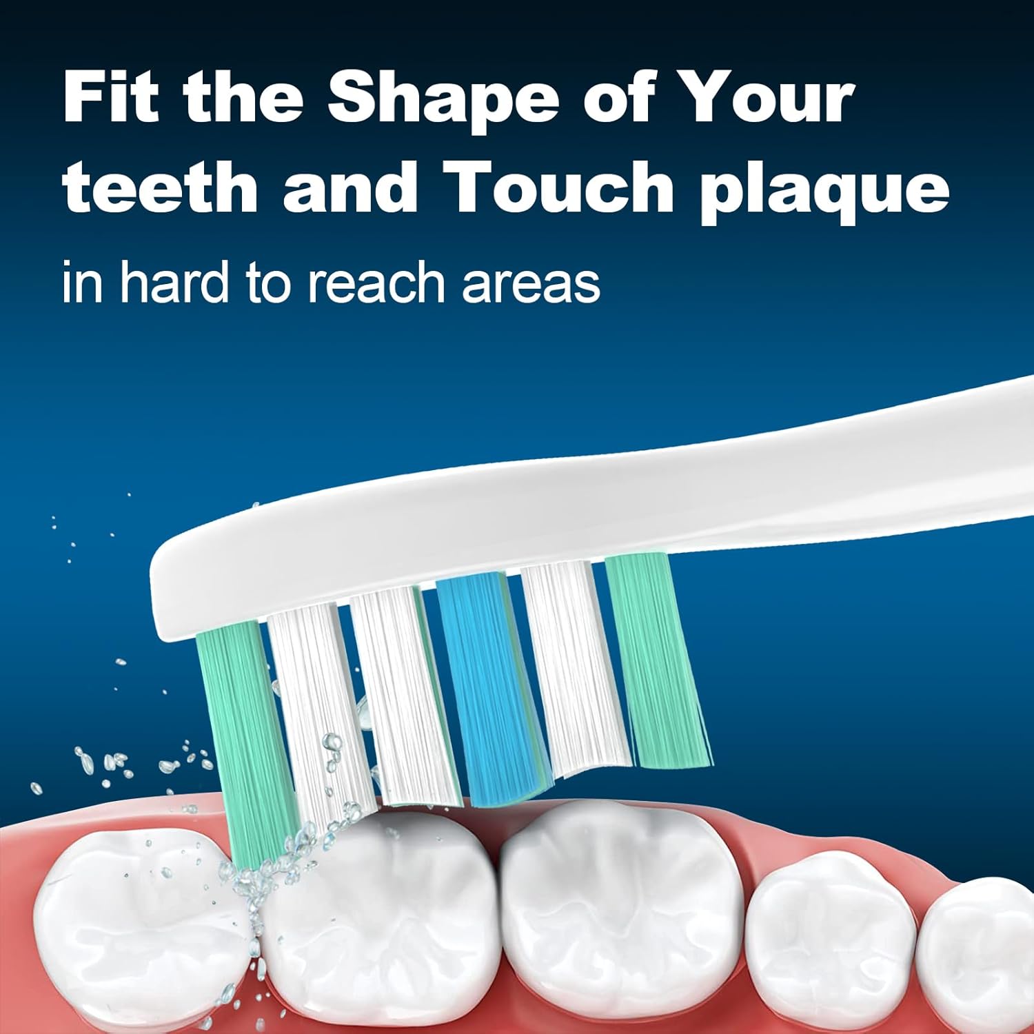 MRYUESG Replacement Toothbrush Heads for Philips Sonicare Replacement Heads, 10 Pack, Electric Tooth-Brush Head Compatible with Phillips, White-Blue