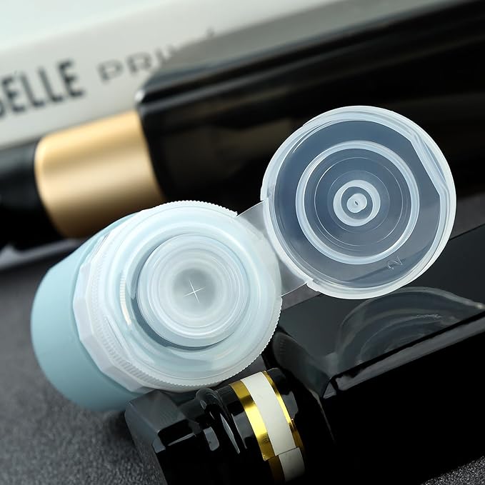 Travel Bottles for Toiletries, Tsa Approved 2oz Travel size Bottles, BPA Free Leak Proof Travels Toiletry Containers, Traveler Accessories with Toiletry Bag for Shampoo Liquid (4 Pack)