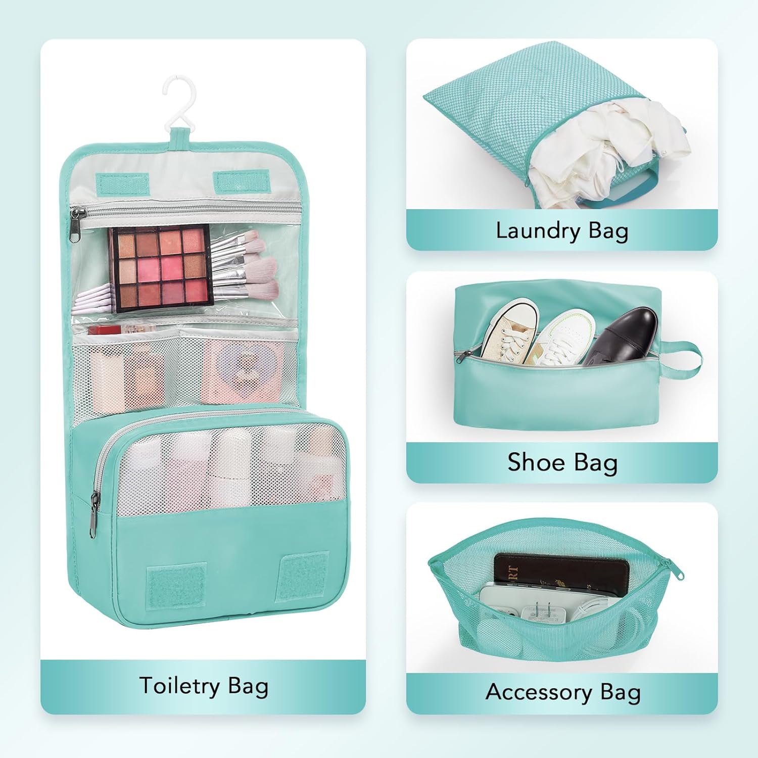 10 Set Compression Packing Cubes for Travel Essentials,Compressible Expandable Packing Cubes for Suitcase,OlarHike Luggage Organizer Bags for Travel,Handy Helper for Organizing Clothes(New Blue Green)