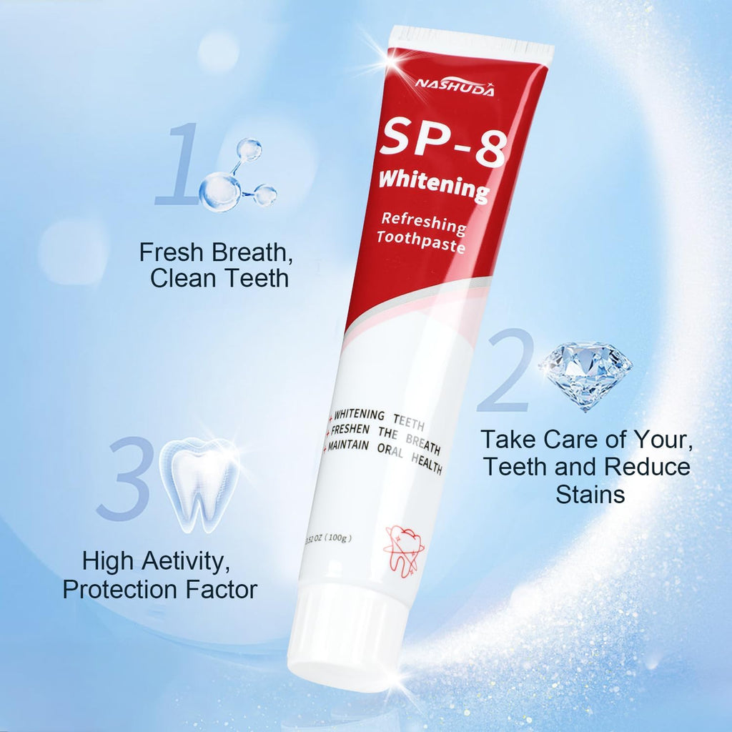 SP-8 Probiotic Ultra Whitening Toothpaste, SP8 Toothpaste Fresh Breath, Deep Cleaning Care (2PCS)