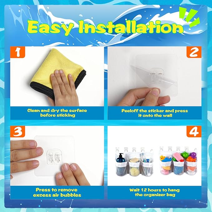 2 Pack Bath Toy Storage, Bathtub Toy Holder, Baby Bath Toy Organizer for Tub, Large Capacity Mesh Bath Toy Holder, Bath Toy Organizer Net, Kids Toys Storage Net for Bathroom, Shower Caddy