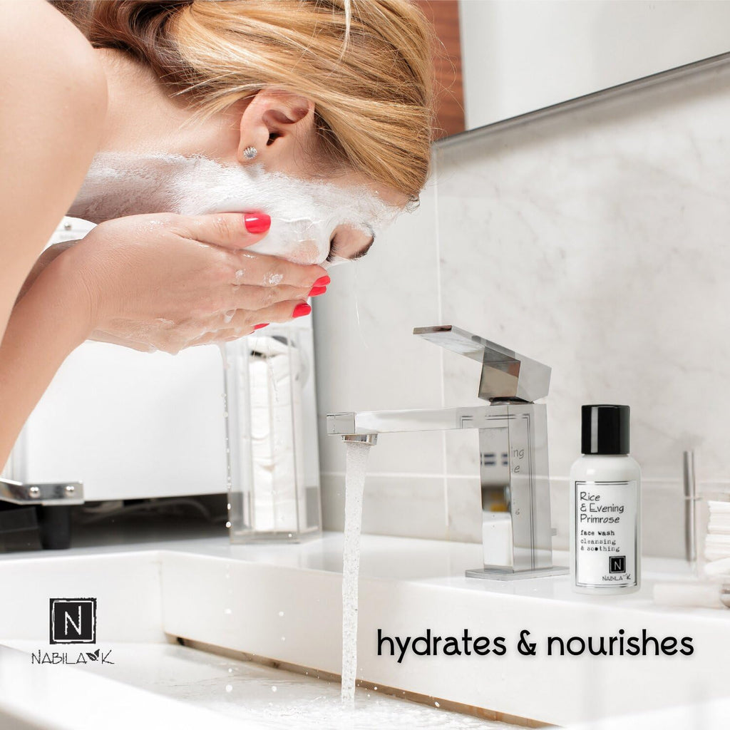 Nabila K Repair & Care Gift Set – Includes Rice & Evening Primrose Face Wash, Rose & Aloe Toner, Charcoal Mask & Brown Sugar Lip Polish – Luxury Skincare Kit for Women & Men – Ready-to-Gift Spa Box