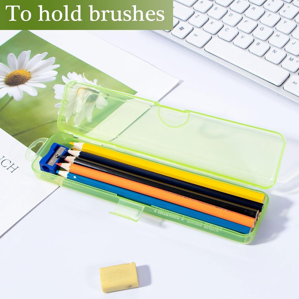 Toothbrush Case Holder 2 Pack, Clear Green Toothbrush Travel Case Travel Size Plastic Toothbrush Holder Toothpaste Storage Container Portable for Traveling, 7.87 x 1.85 x 1.18”