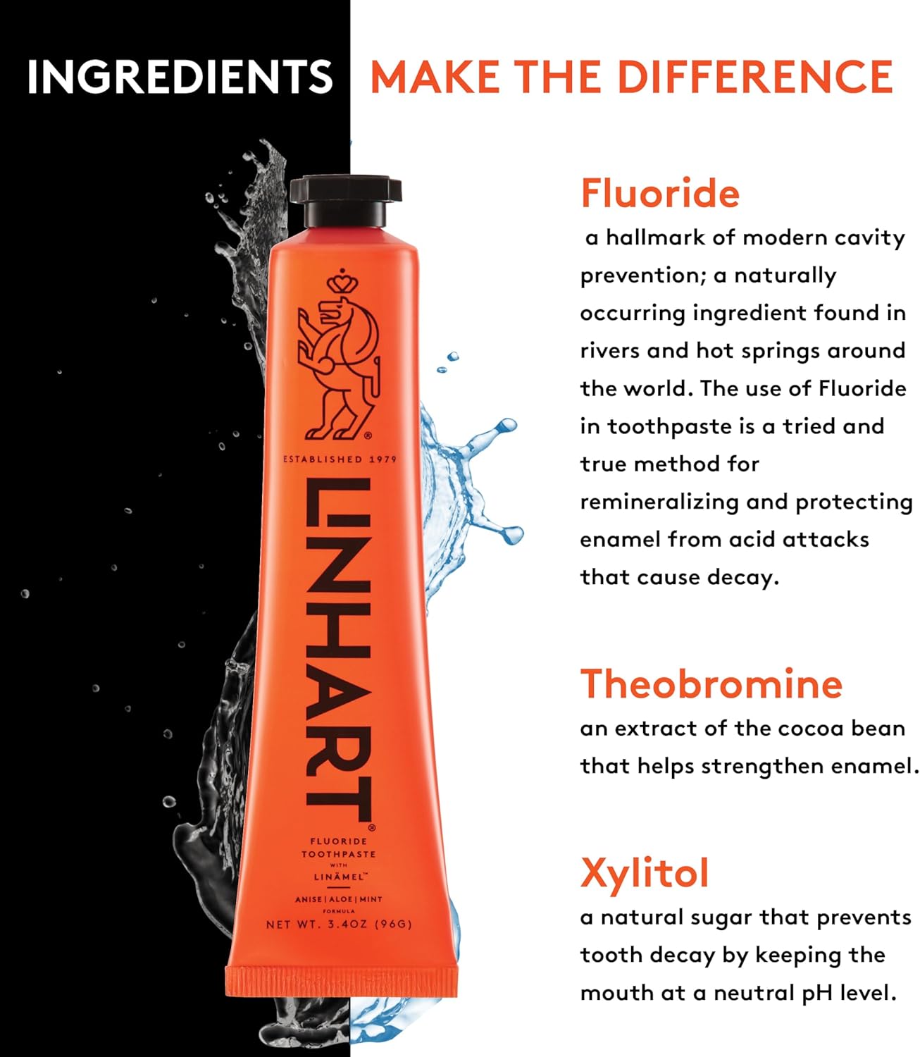 LINHART Whitening Toothpaste – Teeth Whitening, Enamel Strengthening Natural and Organic Toothpaste with Mint Flavor (3.5 oz)