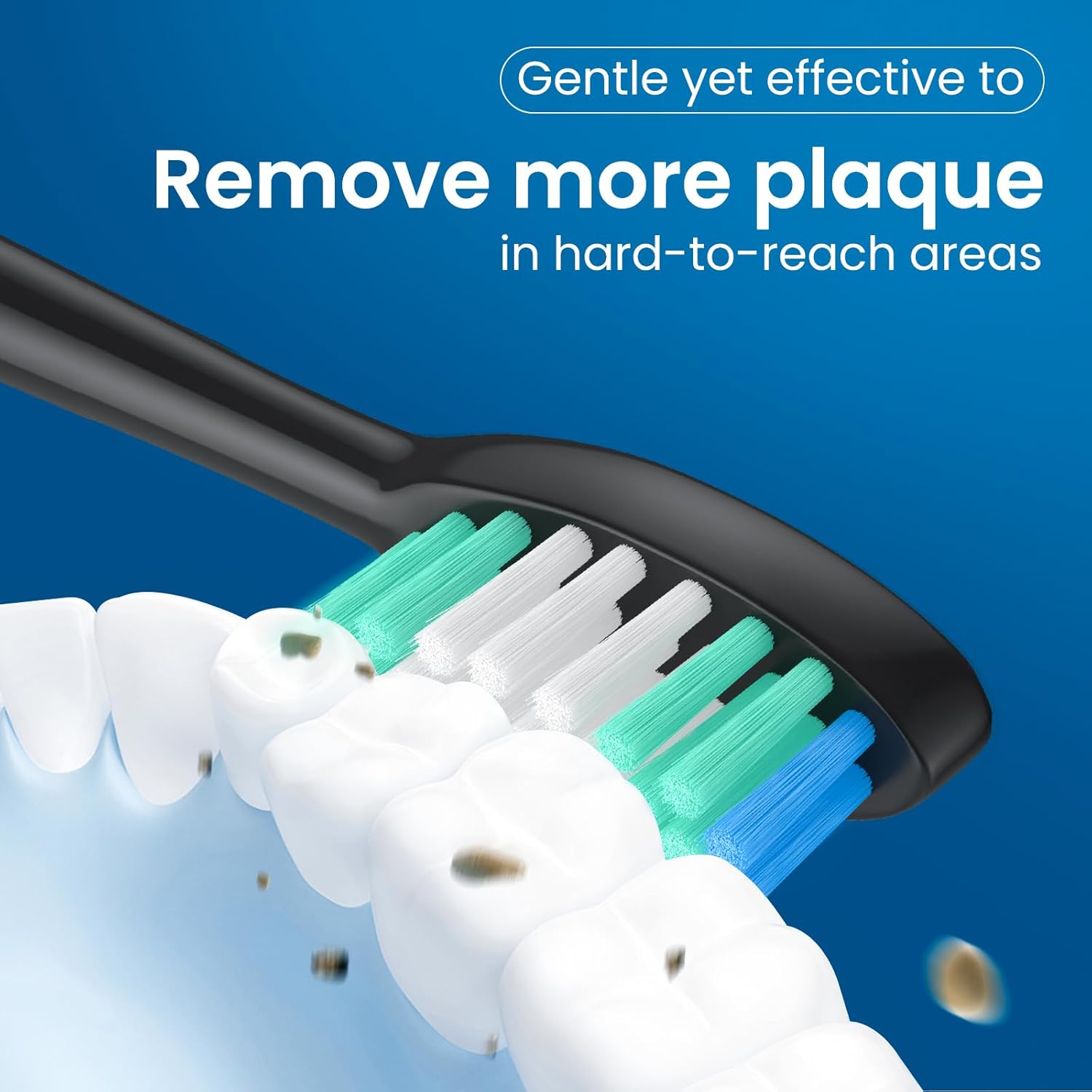 Replacement Toothbrush Heads 10 Pack Compatible with AquaSonic Black Series, Vibe Series Electric Toothbrush, Black