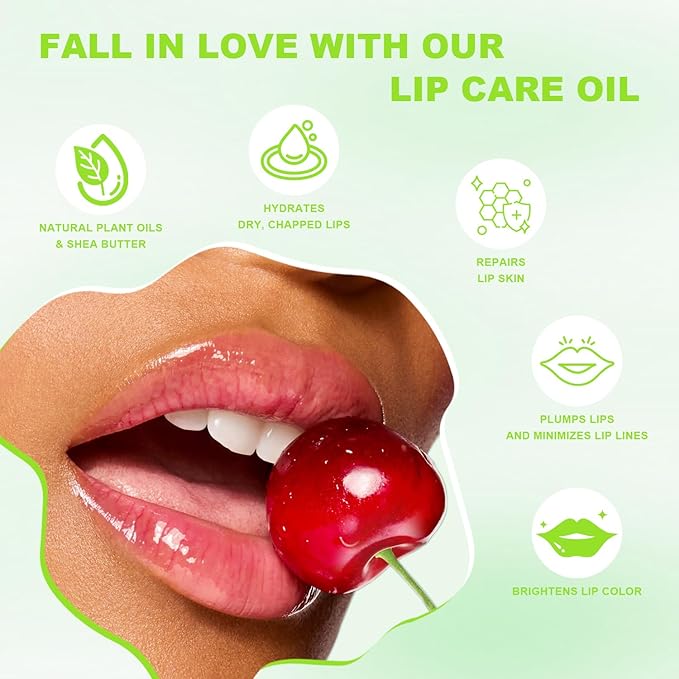 4 PCS Hydrating Lip Oil, Big Brush Head Lip Glaze Shiny Transparent Fat Lip Glow Oil, Nourishing & Non-sticky Long Lasting Fresh Clear Smooth Lip Care Plumping Lip Oil (4PCS A)