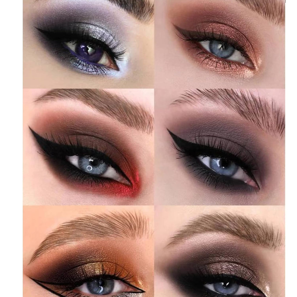 12 Colors Makeup Smoky Eyeshadow Palette Natural Nude Matte Shimmer Glitter Pigment Eye Shadow Pallete Set Black Eye Shadow Halloween Make Up for Women (Color E Smokey)