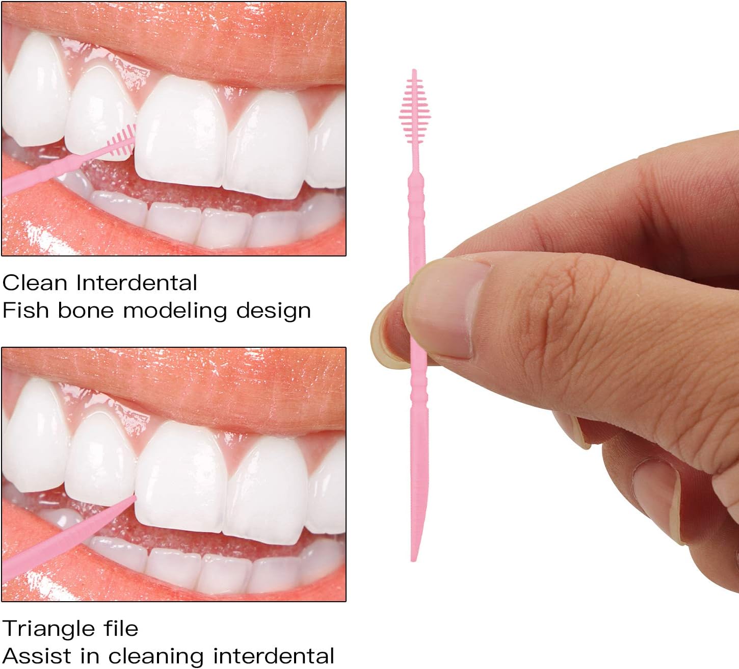 Coobbar 200pcs Double Head 50pcs/Box Dental Floss Interdental Toothpick Brush Teeth Stick Dental Oral Care Toothpicks