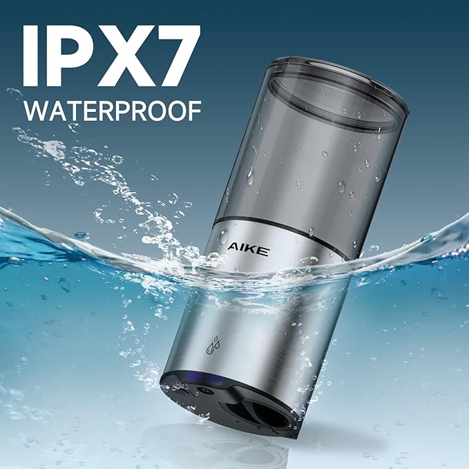 AIKE Automatic Wall Mount Liquid Soap Dispenser for Home and Commercial Bathroom 13.5oz IPX7 Waterproof,Brushed Stainless Steel