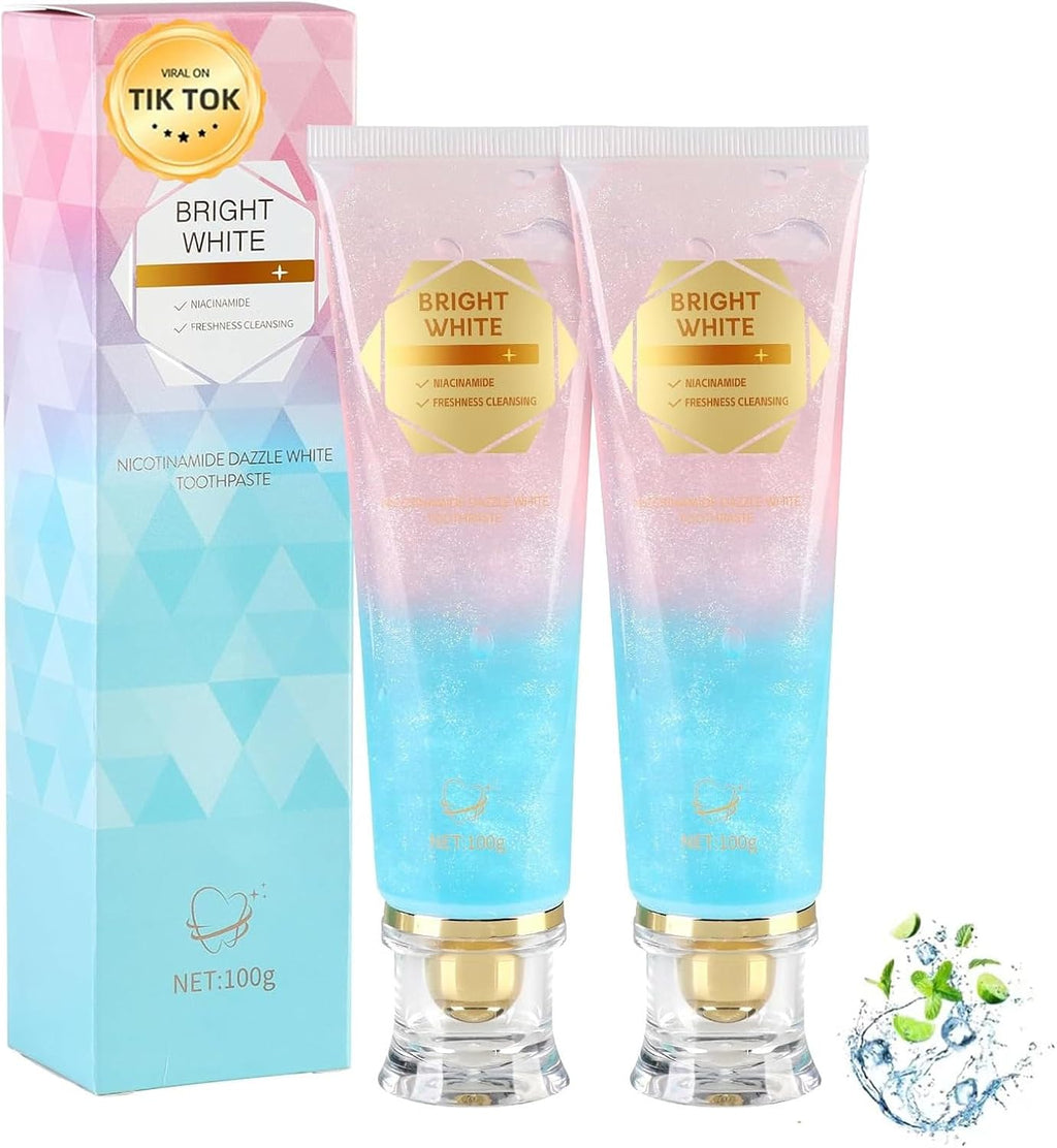 2PC Niacinamide Whitening Toothpaste, Niacinamide Intensive Whiten-ing Toothpaste, Triple Whitening Niacinamides Intensive Toothpastes, Gentle Mint, Fresh Breath, Remove Tooth Stains
