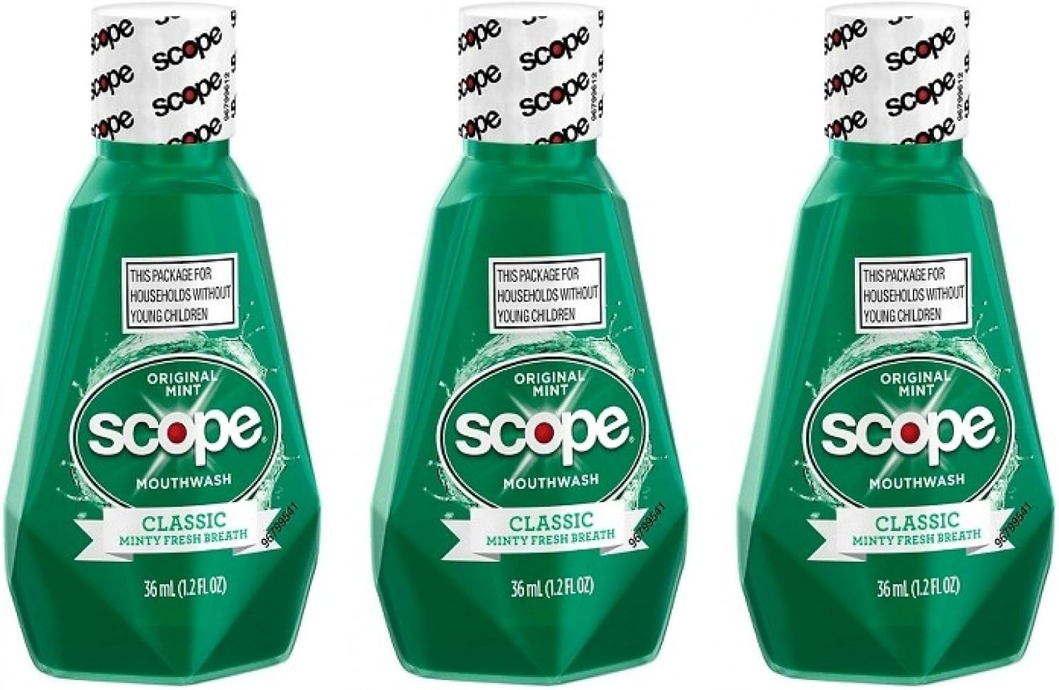 Scope Mouthwash Classic Original Mint 1.2 Oz Travel Size Pack of 3)