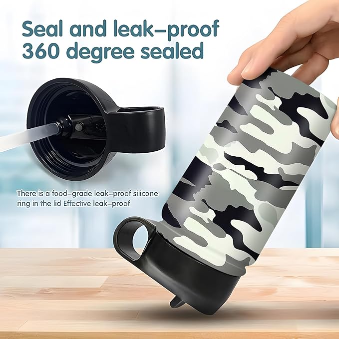 rickyh style Kids Water Bottle with Straw Lid Insulated Stainless Steel Reusable Tumbler Gifts for School, Toddlers, Girls, Boys 14oz