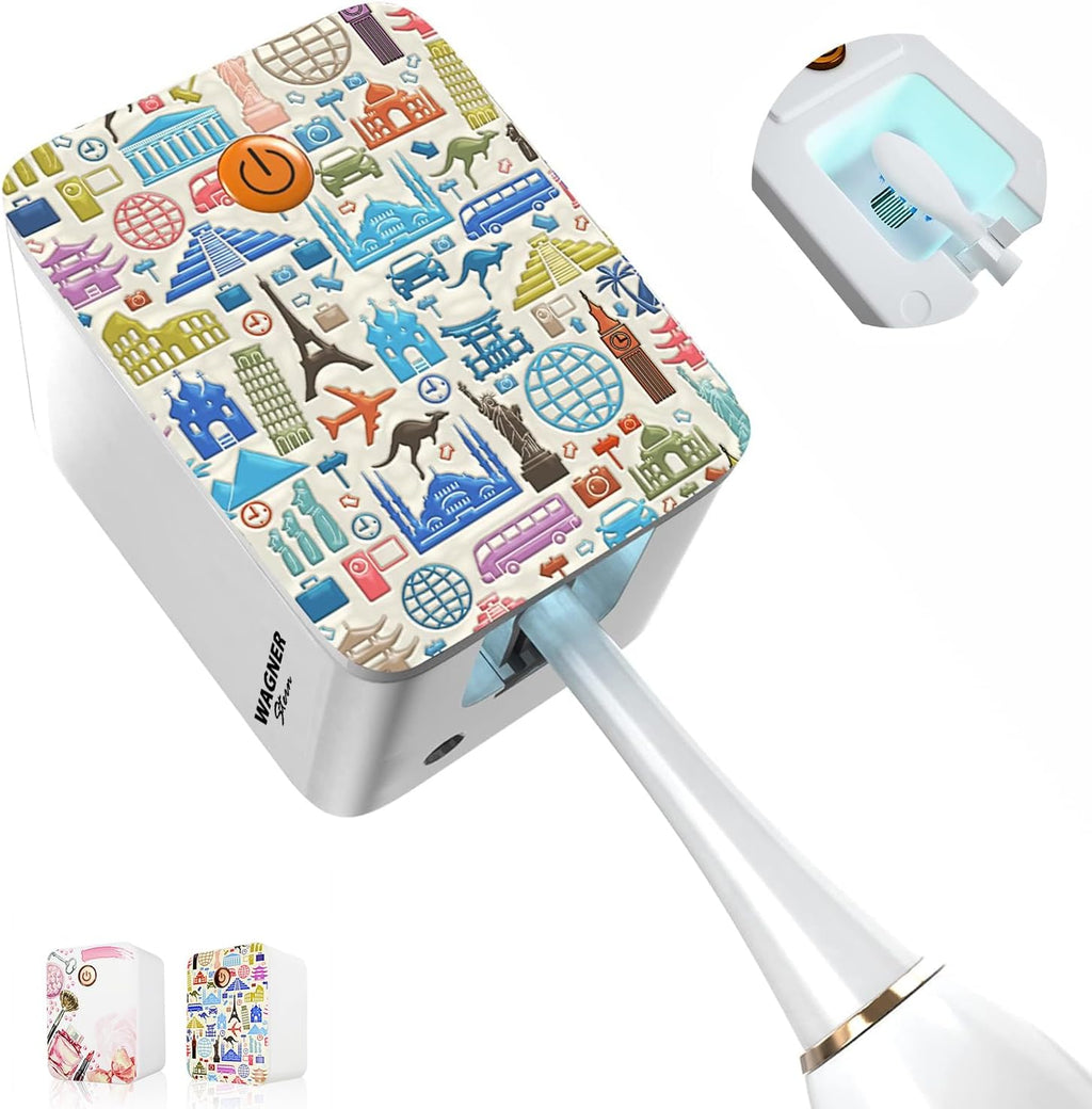Wagner & Stern UV Toothbrush Sanitizer. Rechargeable Battery, 3D Design, Compatible with All Brush Heads.