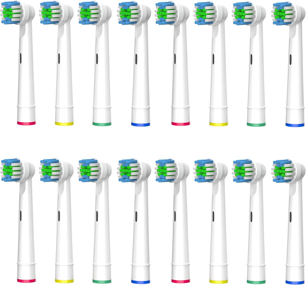 Replacement Heads Compatible with Oral B Braun Electric Toothbrush - DuPont Soft Bristles Tooth Brush for Gentle Gum Care, Pack of 16