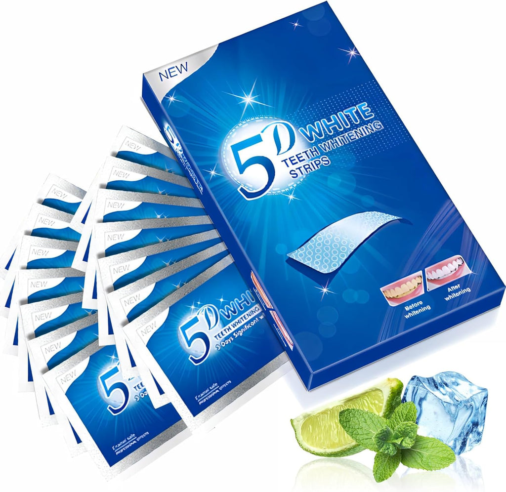 Teeth Whitening Strips Kit, 28 Pieces White Strips for Non Sensitive Tooth, Trras Bandas Blanqueadoras De Dientes, Wine White Wipes for Teeth to Remove Coffee Smoking Soda Stain - 14 Treatment